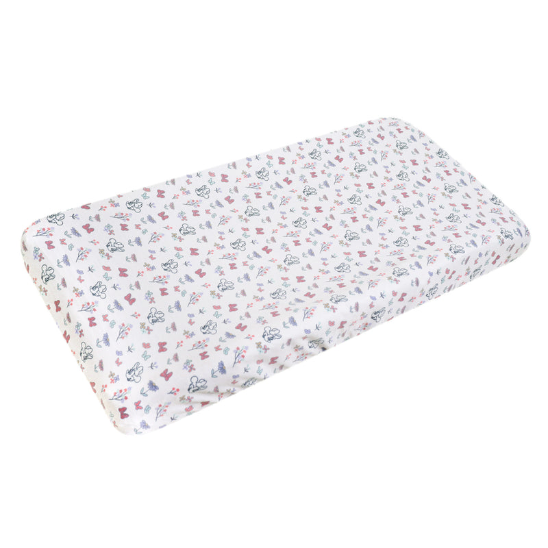 Premium Knit Diaper Changing Pad Cover - Minnie Mouse's Bowquet