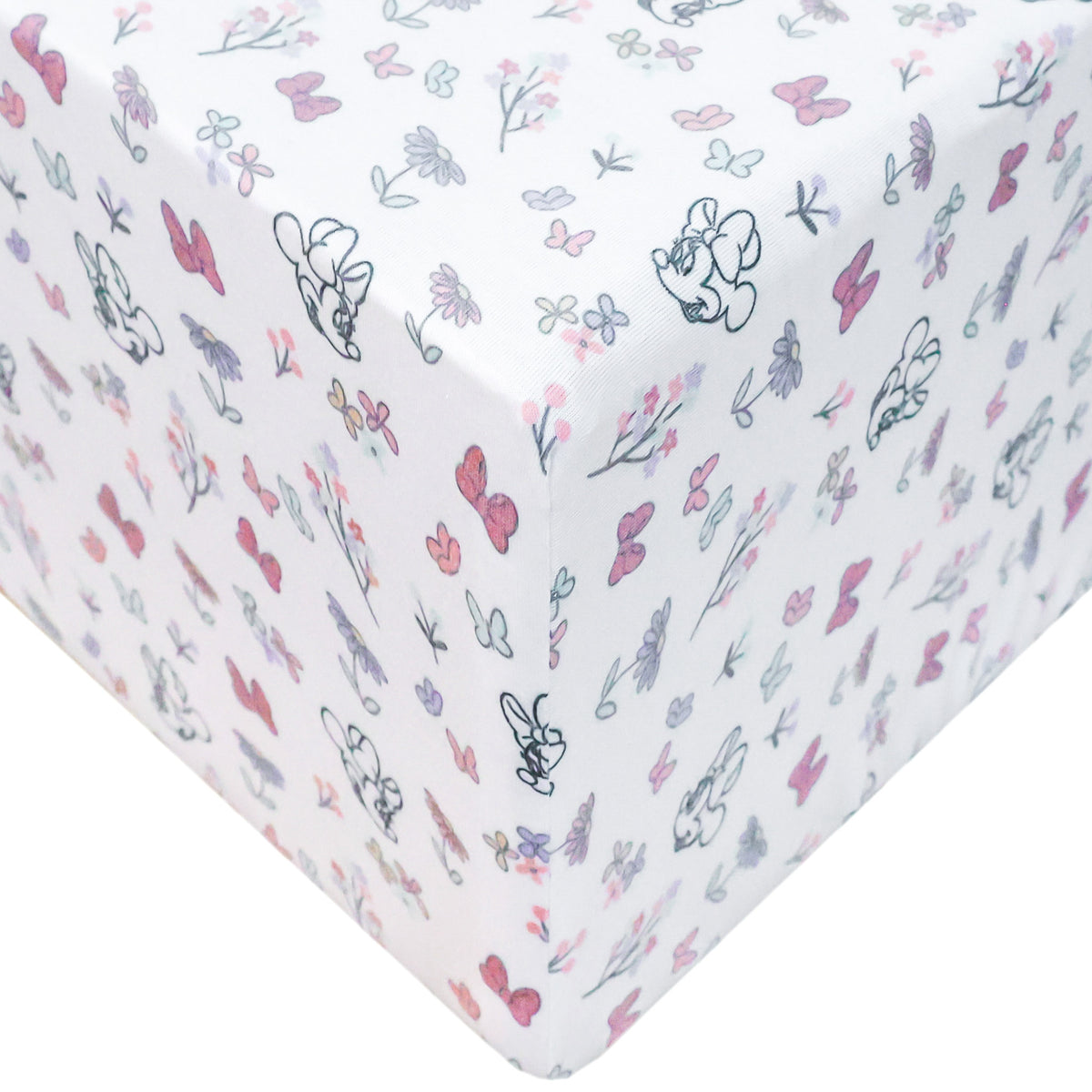 Premium Knit Fitted Crib Sheet - Minnie Mouse's Bowquet