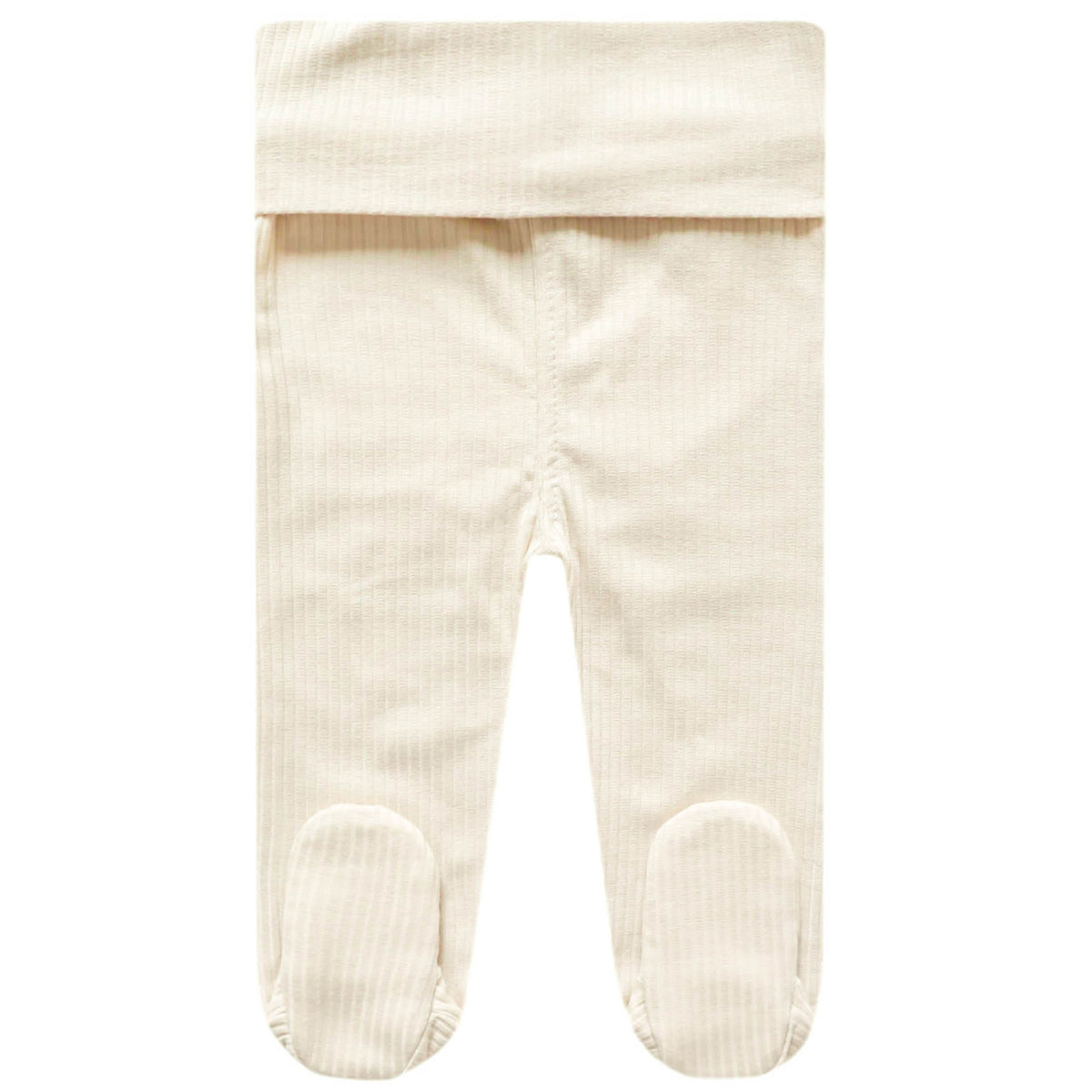 Rib Knit Footed Baby Pants- Moonstone