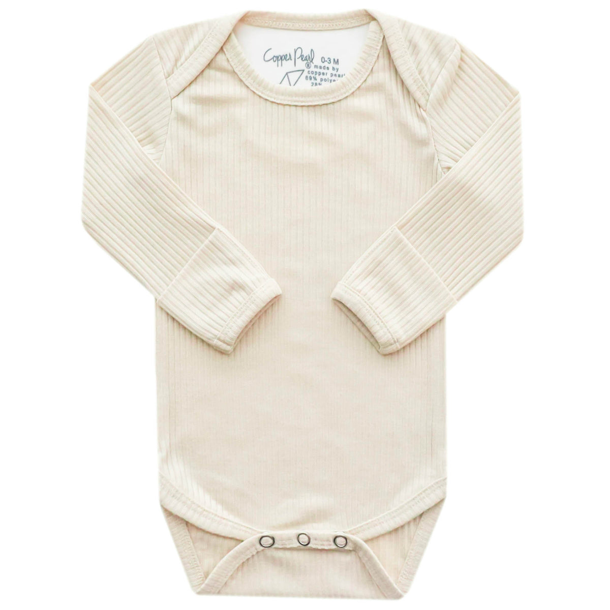 Rib Knit Long Sleeve Bodysuit - Moonstone