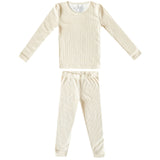 2pc Rib Knit Long Sleeve Pajama Set - Moonstone
