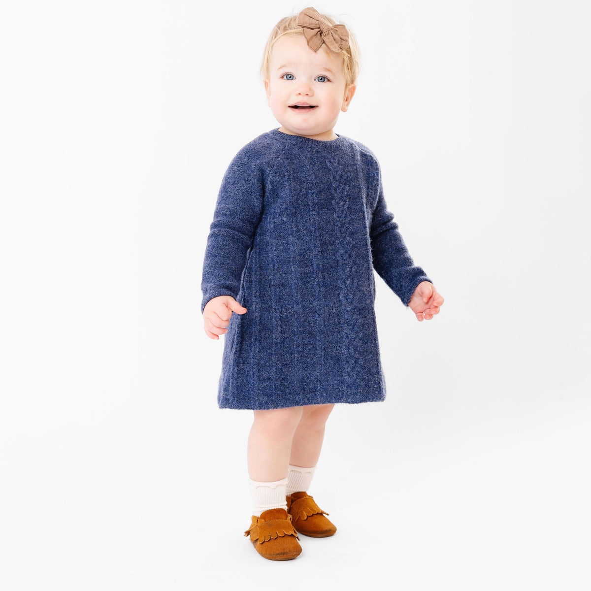 Sweater Dress in Navy | 0-3 Months | Newborn Essentials | Baby Registry | Baby Shower Gifts | Baby Clothes
