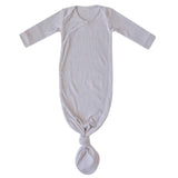 Rib Knit Newborn Knotted Gown - Ash