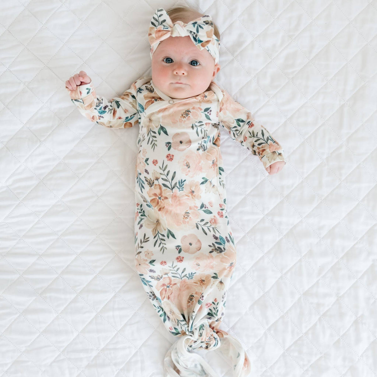 Newborn Knotted Gown - Autumn