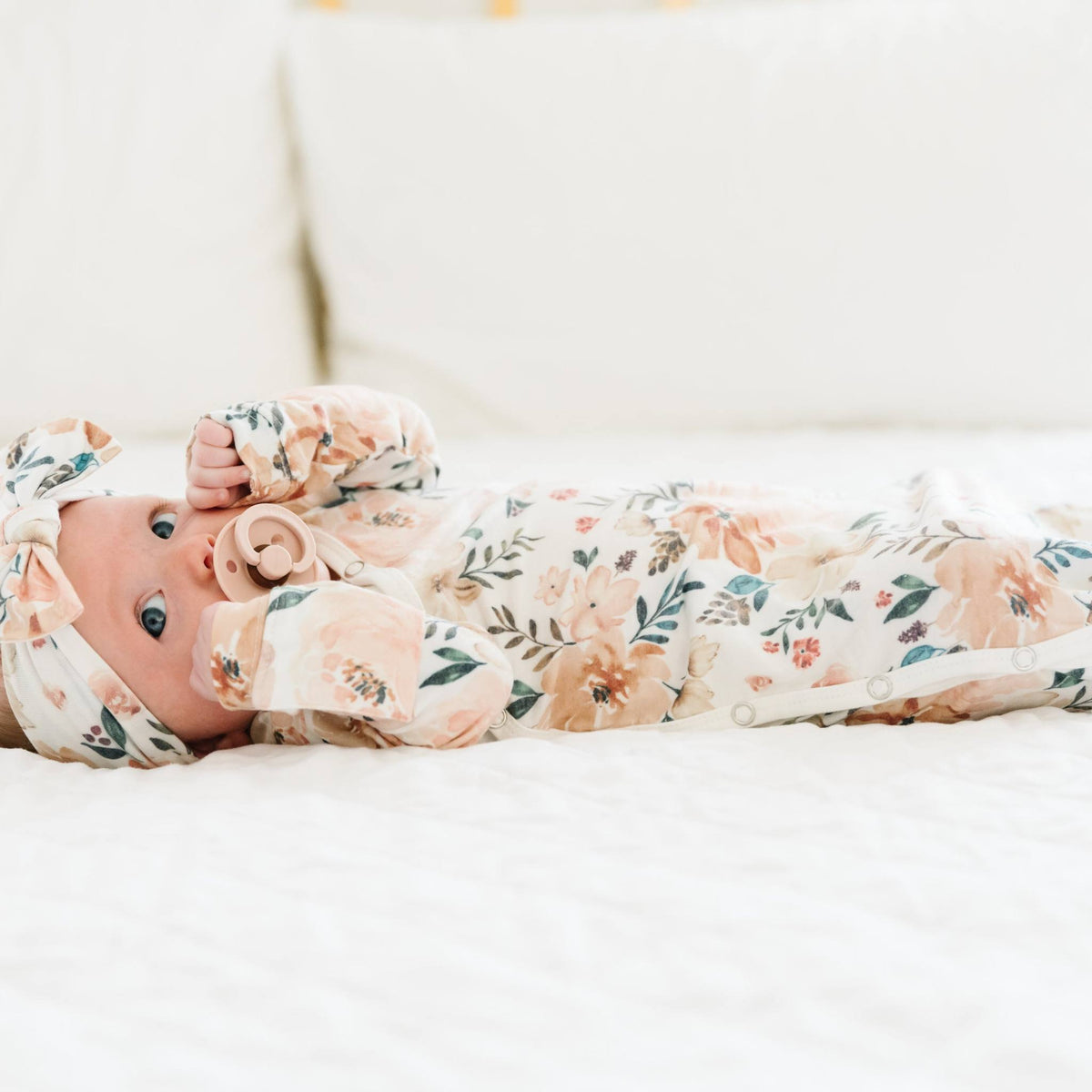 Newborn Knotted Gown - Autumn