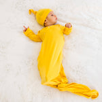 Newborn Knotted Gown - Banana
