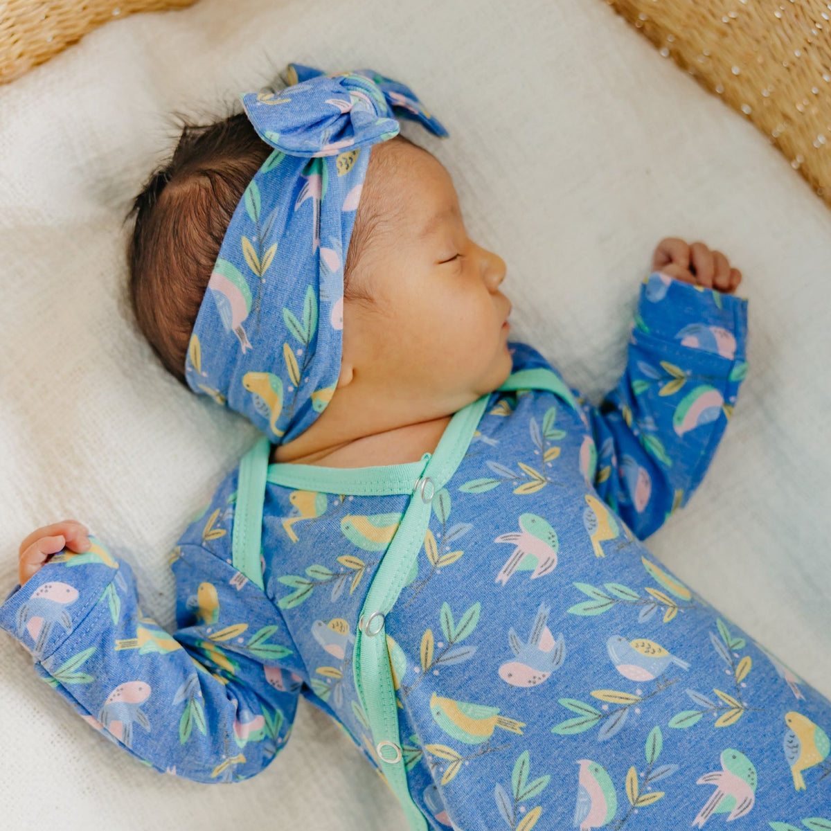 Newborn Knotted Gown - Birdie