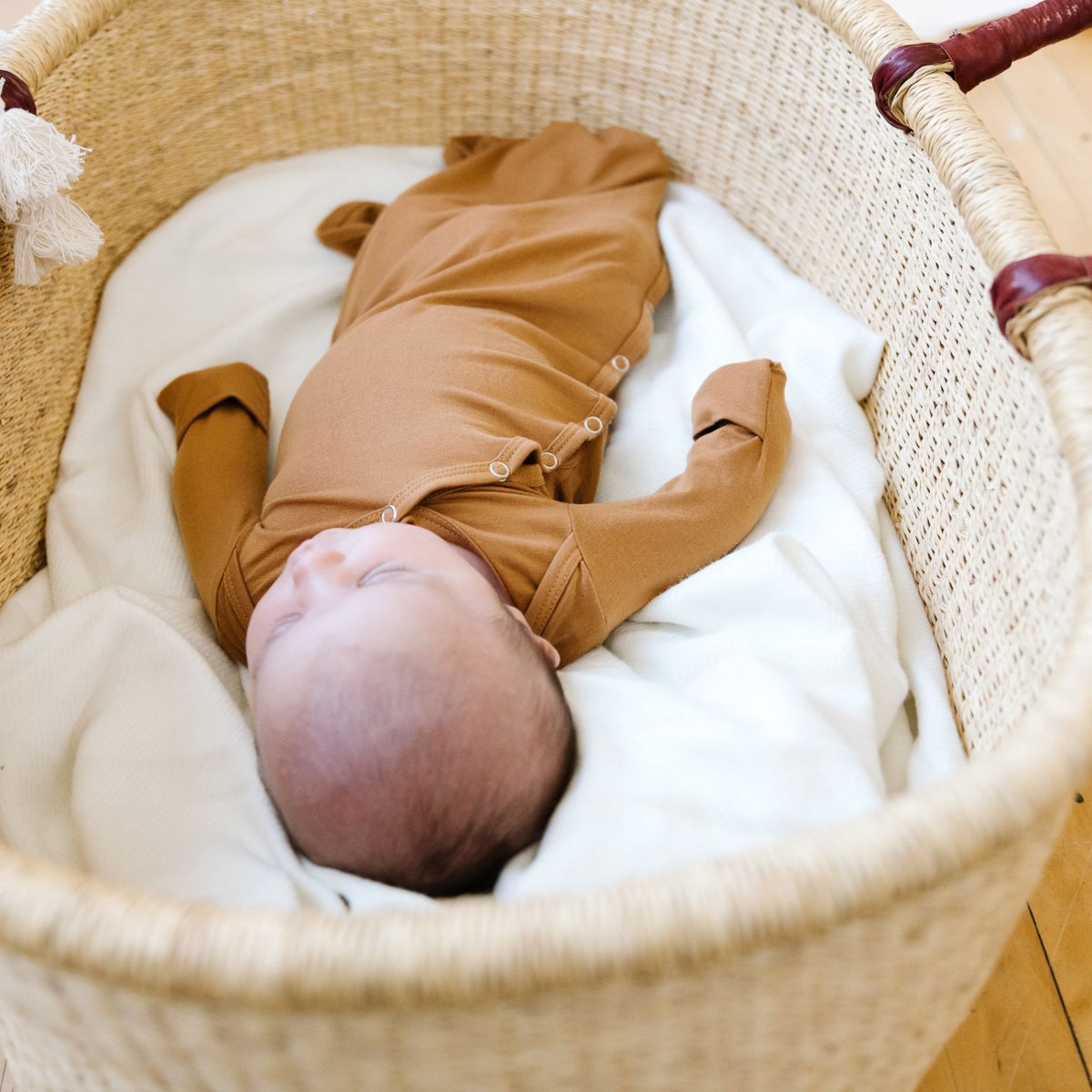 Newborn Knotted Gown - Camel