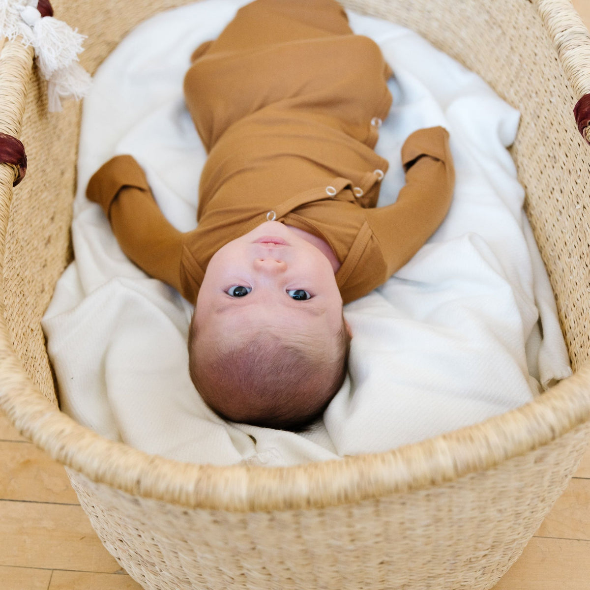 Newborn Knotted Gown - Camel