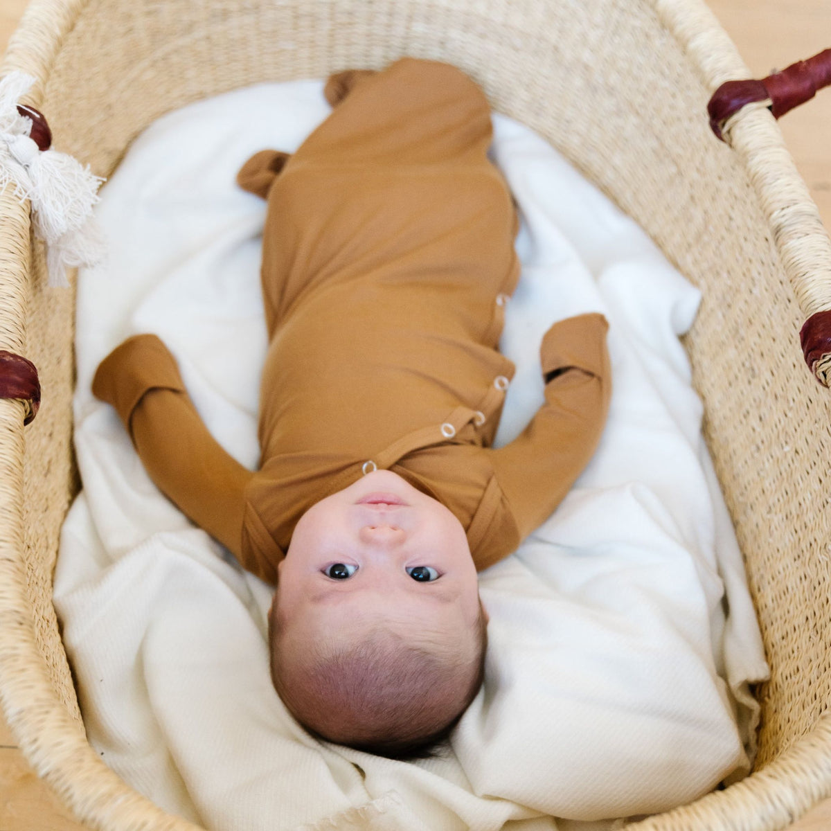 Newborn Knotted Gown - Camel