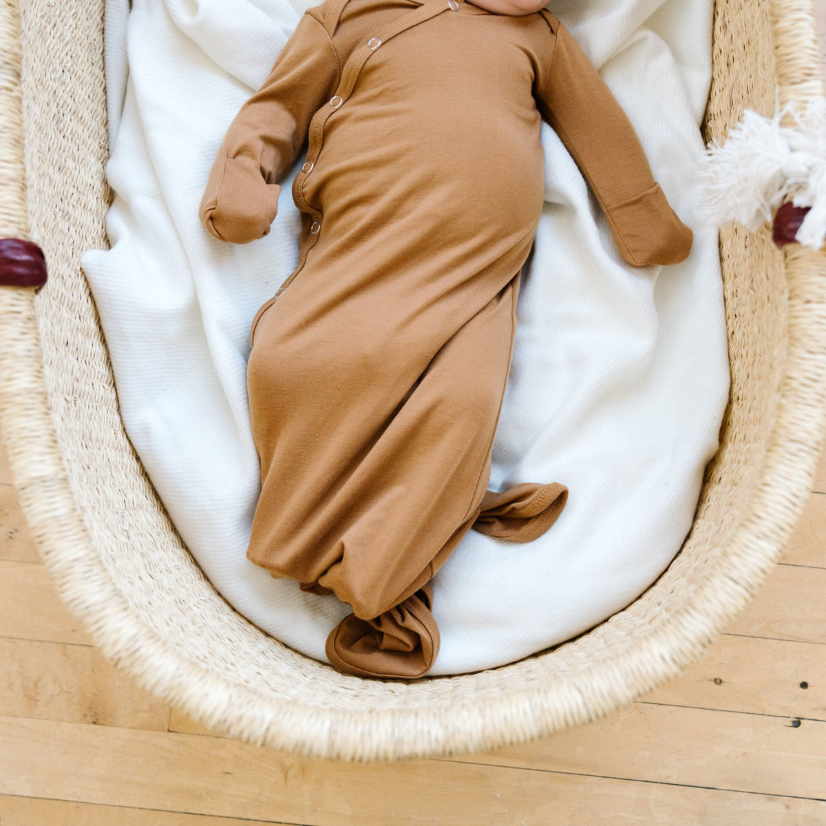 Newborn Knotted Gown - Camel