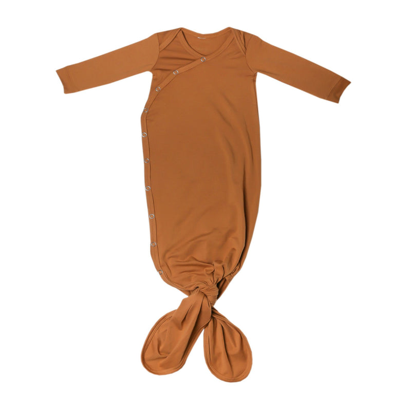 Newborn Knotted Gown - Camel