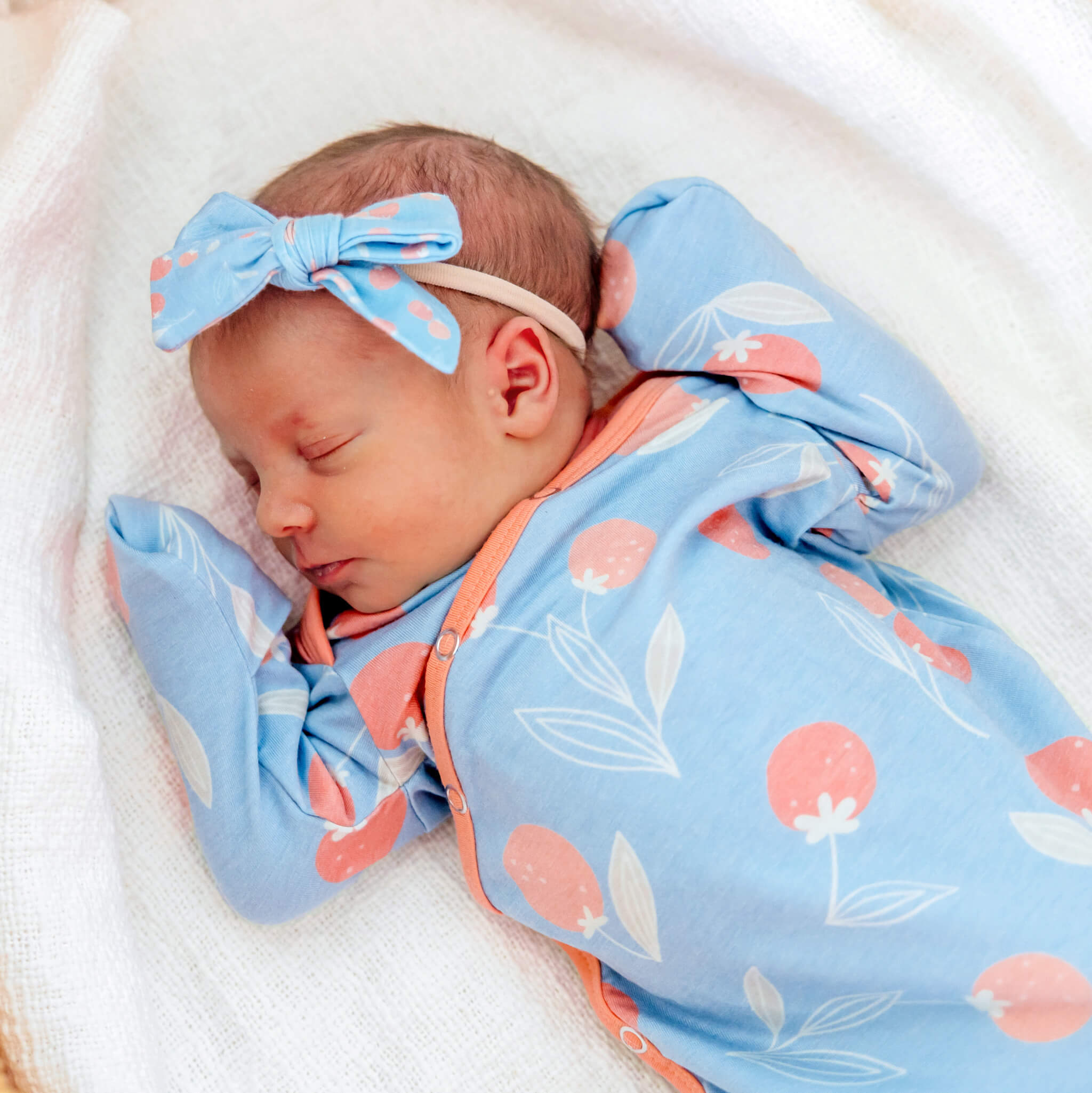 Newborn Knotted Gown - Clementine