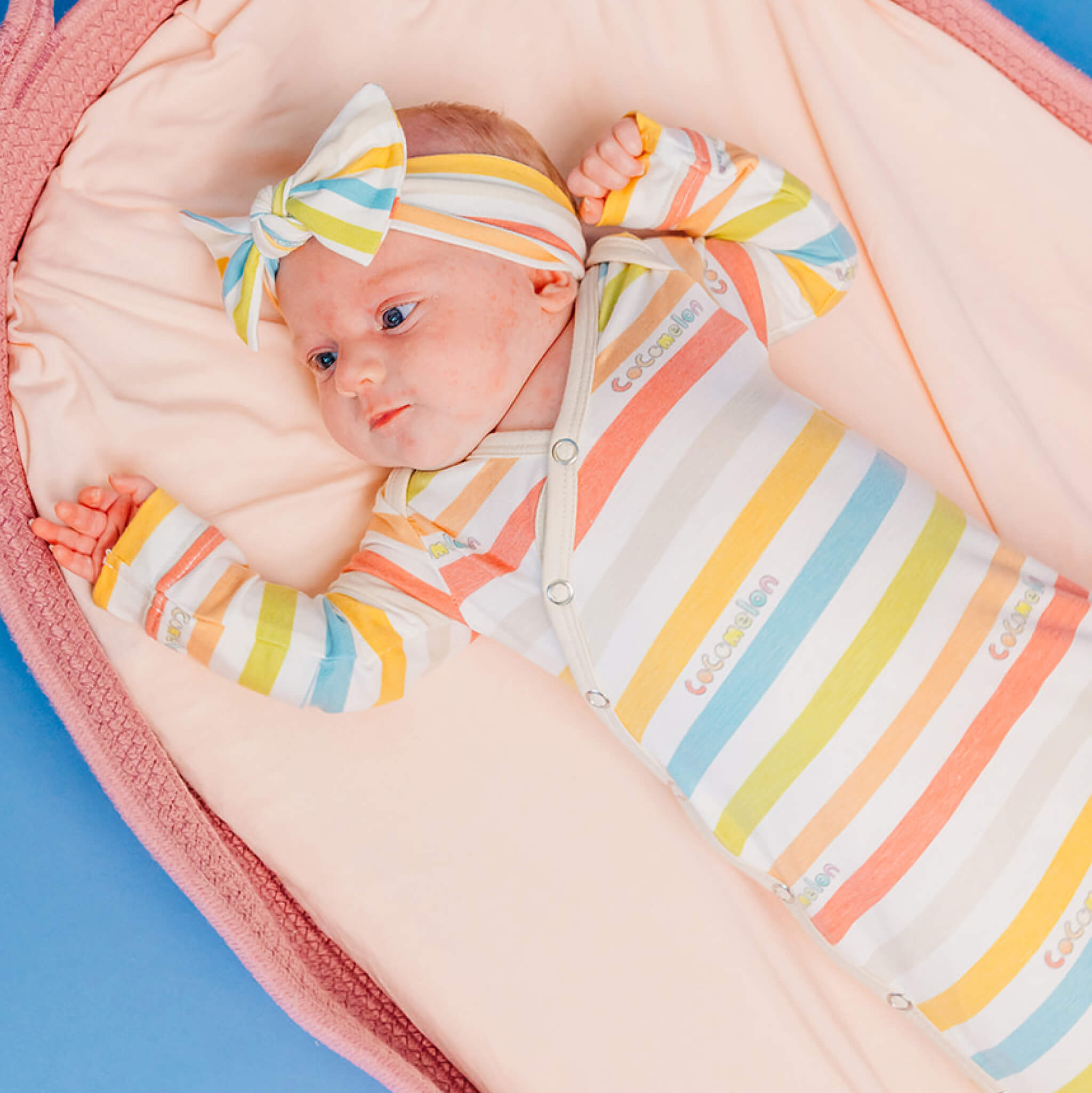 Newborn Knotted Gown - CoComelon Stripe