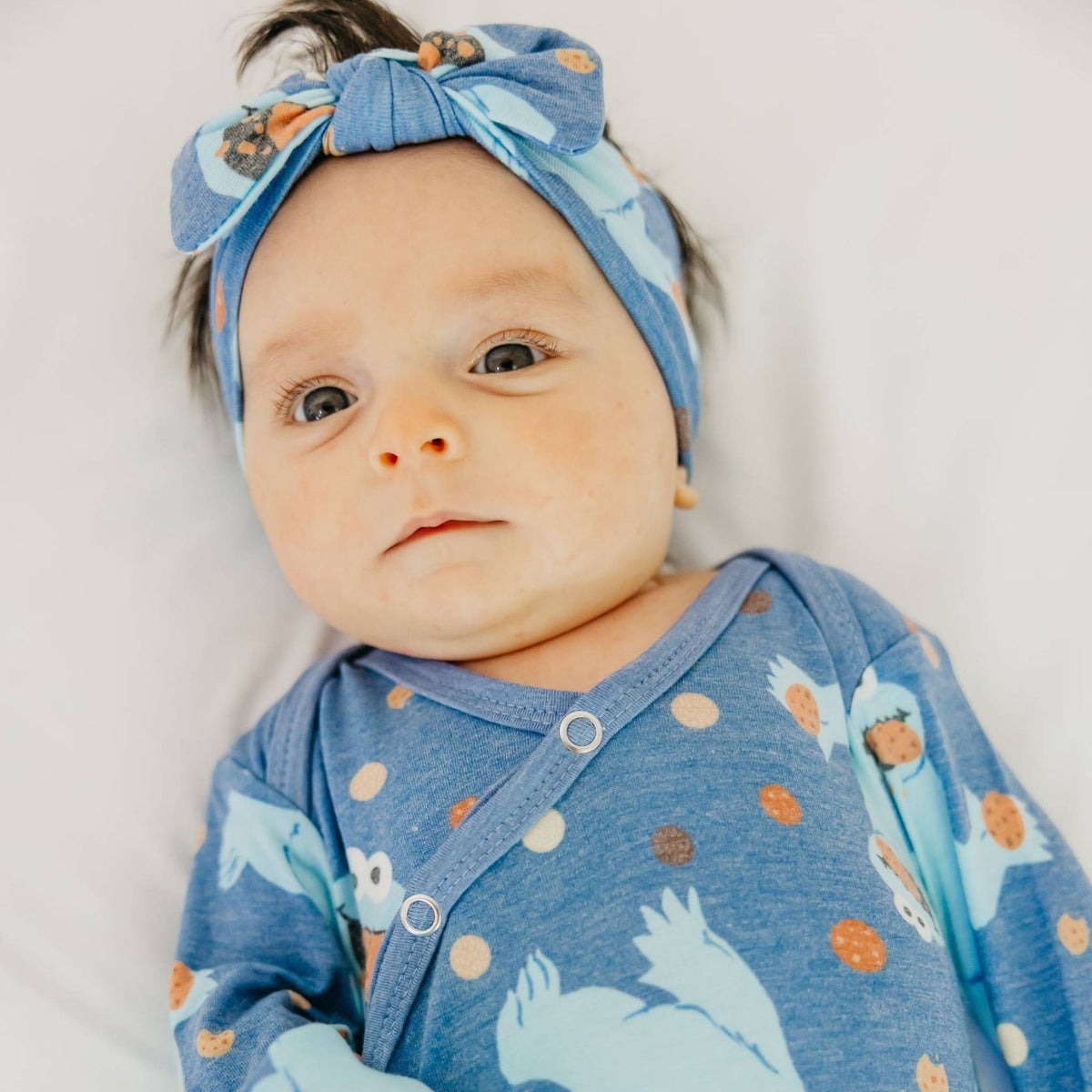 Newborn Knotted Gown - Cookie Monster