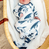 Newborn Knotted Gown - Cove