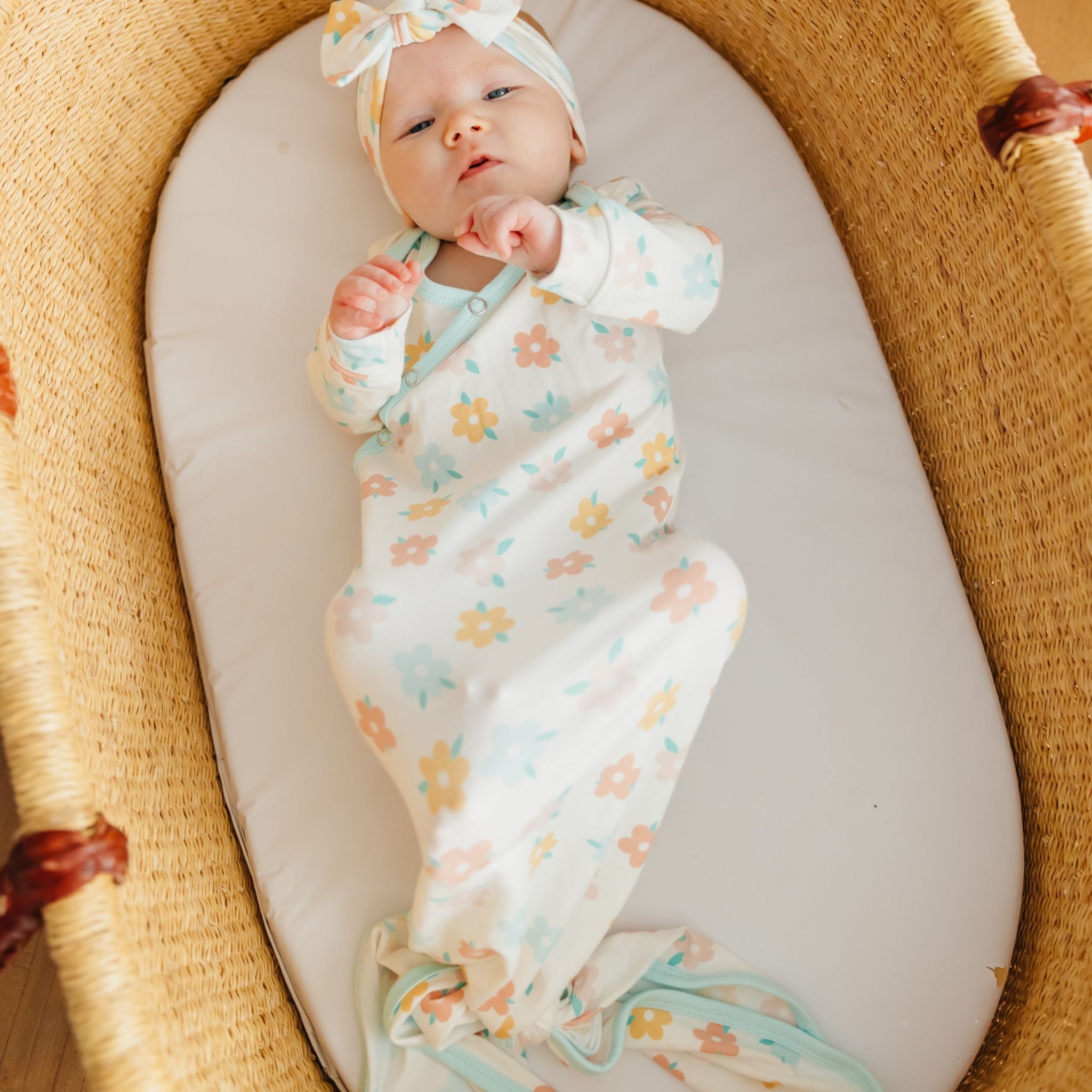 Newborn Knotted Gown - Daisy