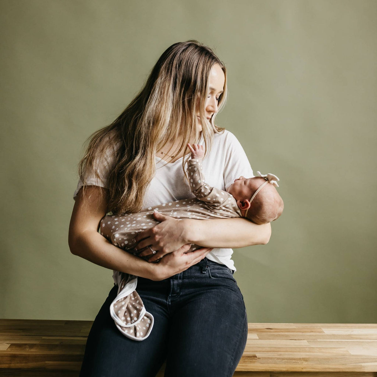 Newborn Knotted Gown - Fawn