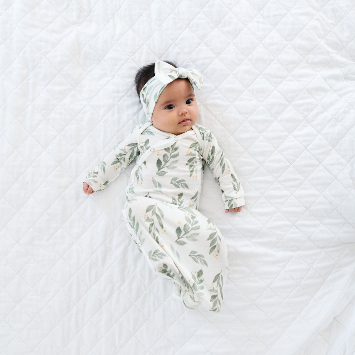 Newborn Knotted Gown - Fern