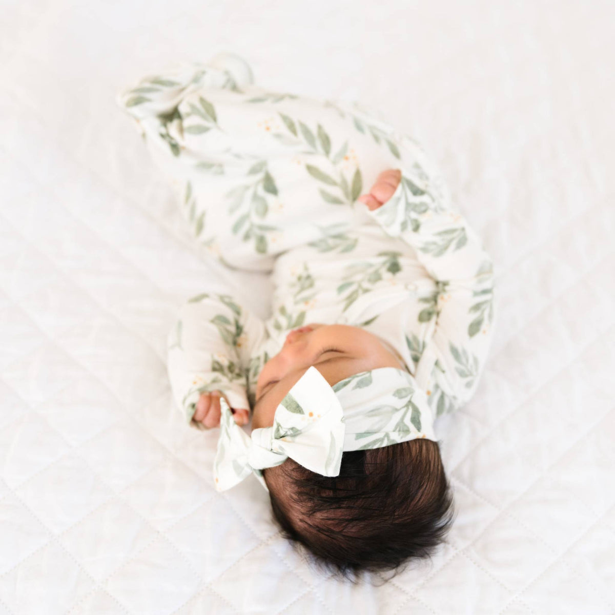 Newborn Knotted Gown - Fern