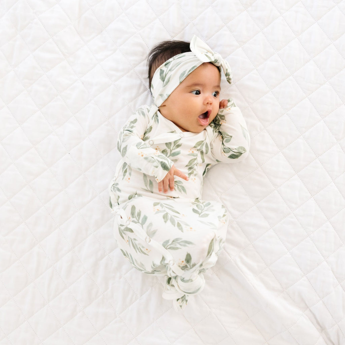 Newborn Knotted Gown - Fern