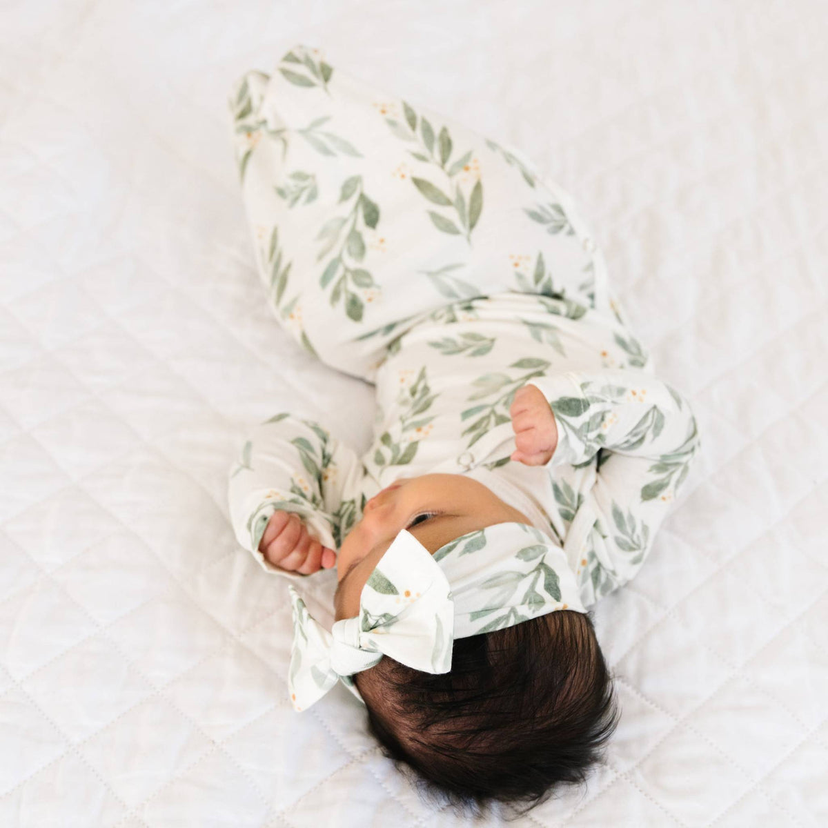 Newborn Knotted Gown - Fern