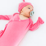 Newborn Knotted Gown - Flamingo