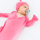 Newborn Knotted Gown - Flamingo