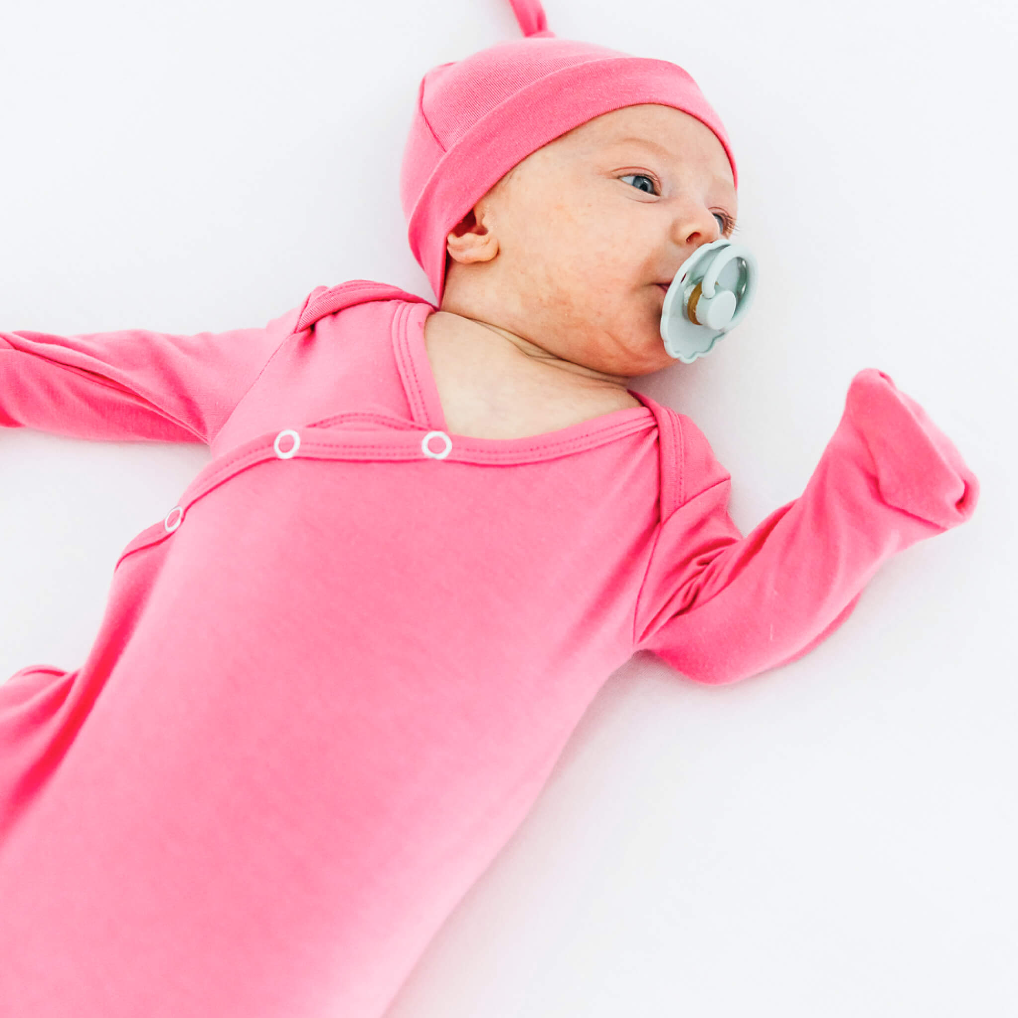 Newborn Knotted Gown - Flamingo