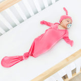 Newborn Knotted Gown - Flamingo