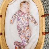 Newborn Knotted Gown - Flora