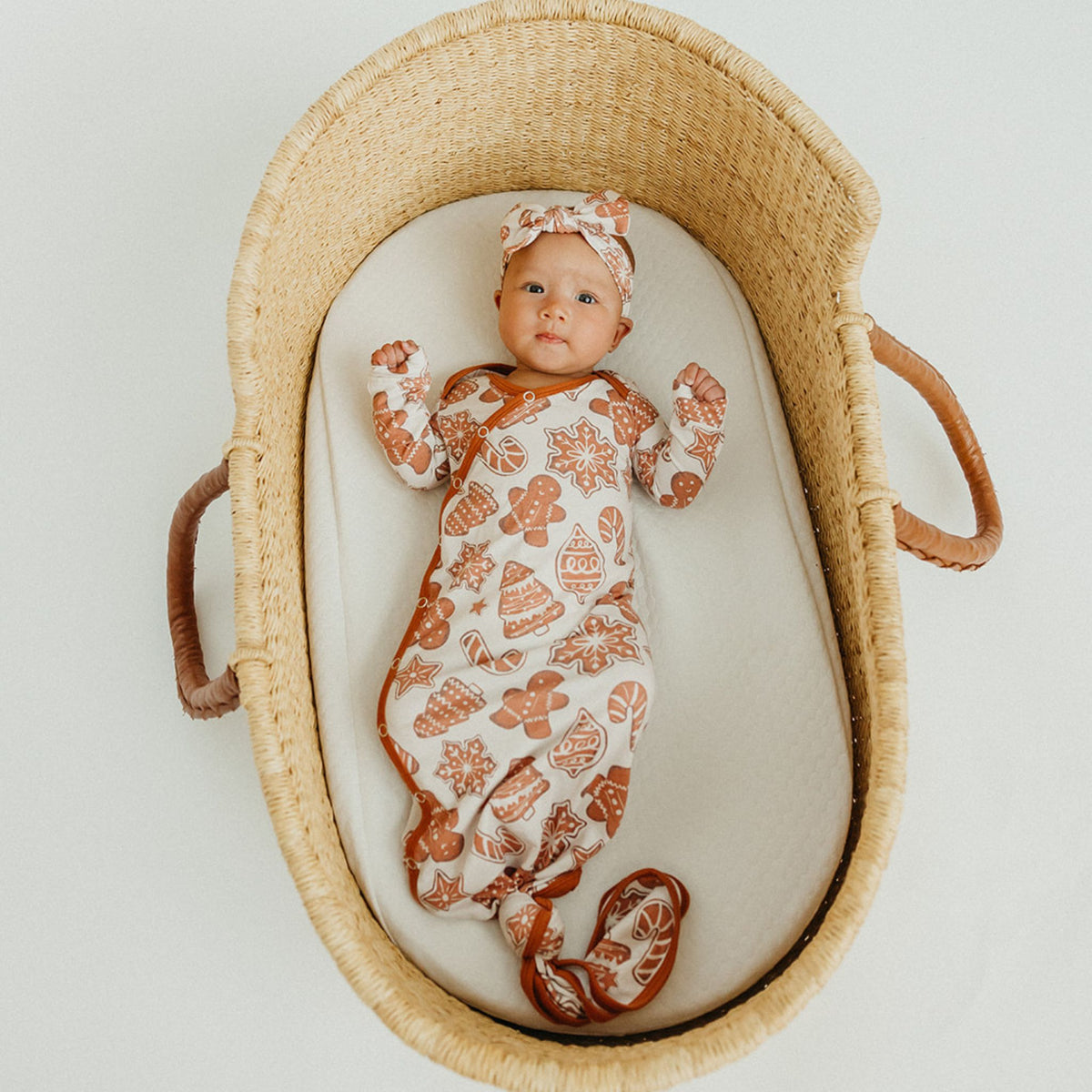 Newborn Knotted Gown - Gingerbread