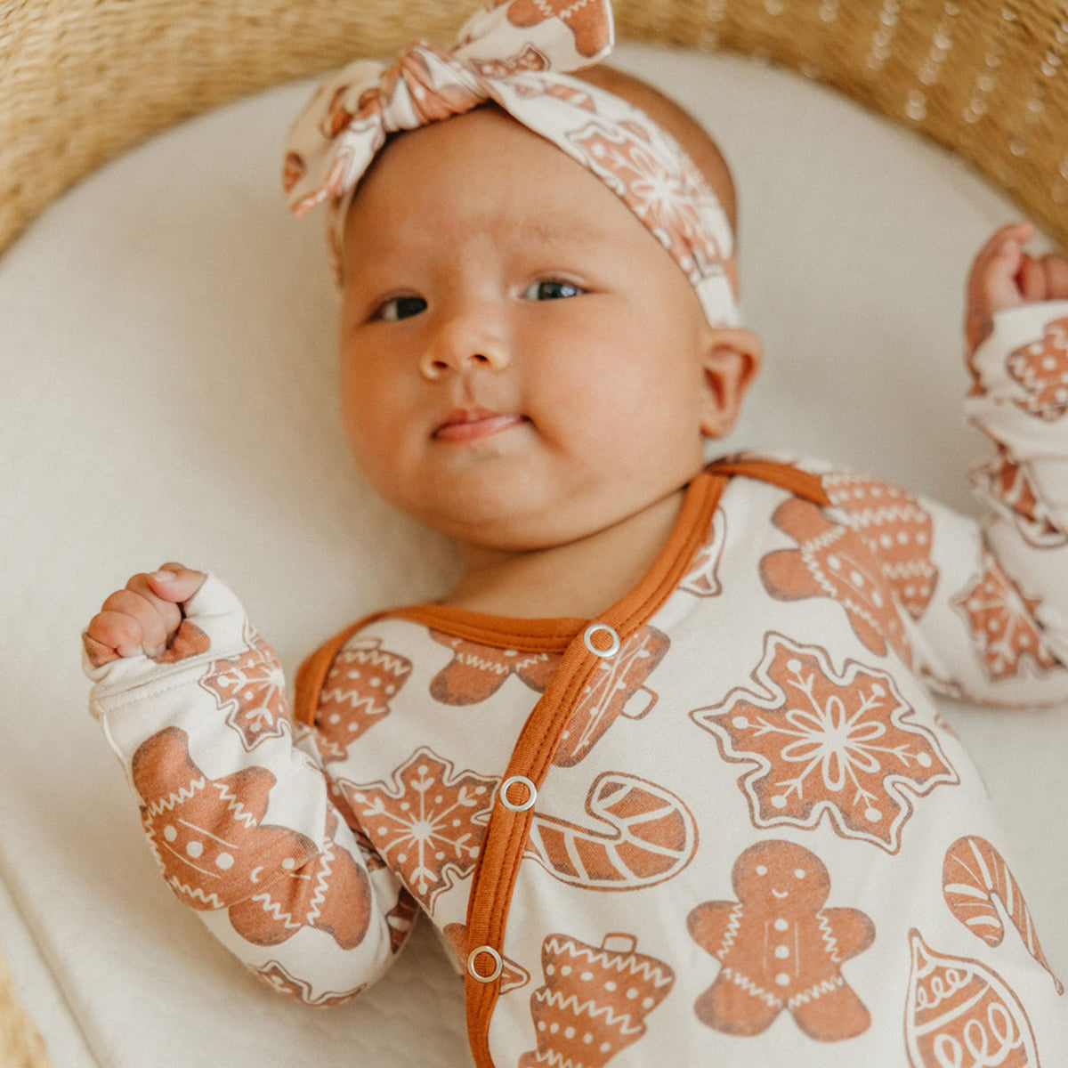 Newborn Knotted Gown - Gingerbread