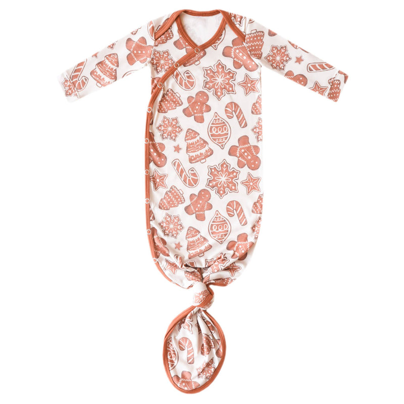 Newborn Knotted Gown - Gingerbread