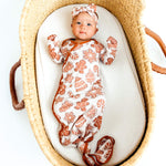 Newborn Knotted Gown - Gingerbread