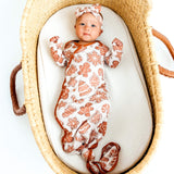 Newborn Knotted Gown - Gingerbread