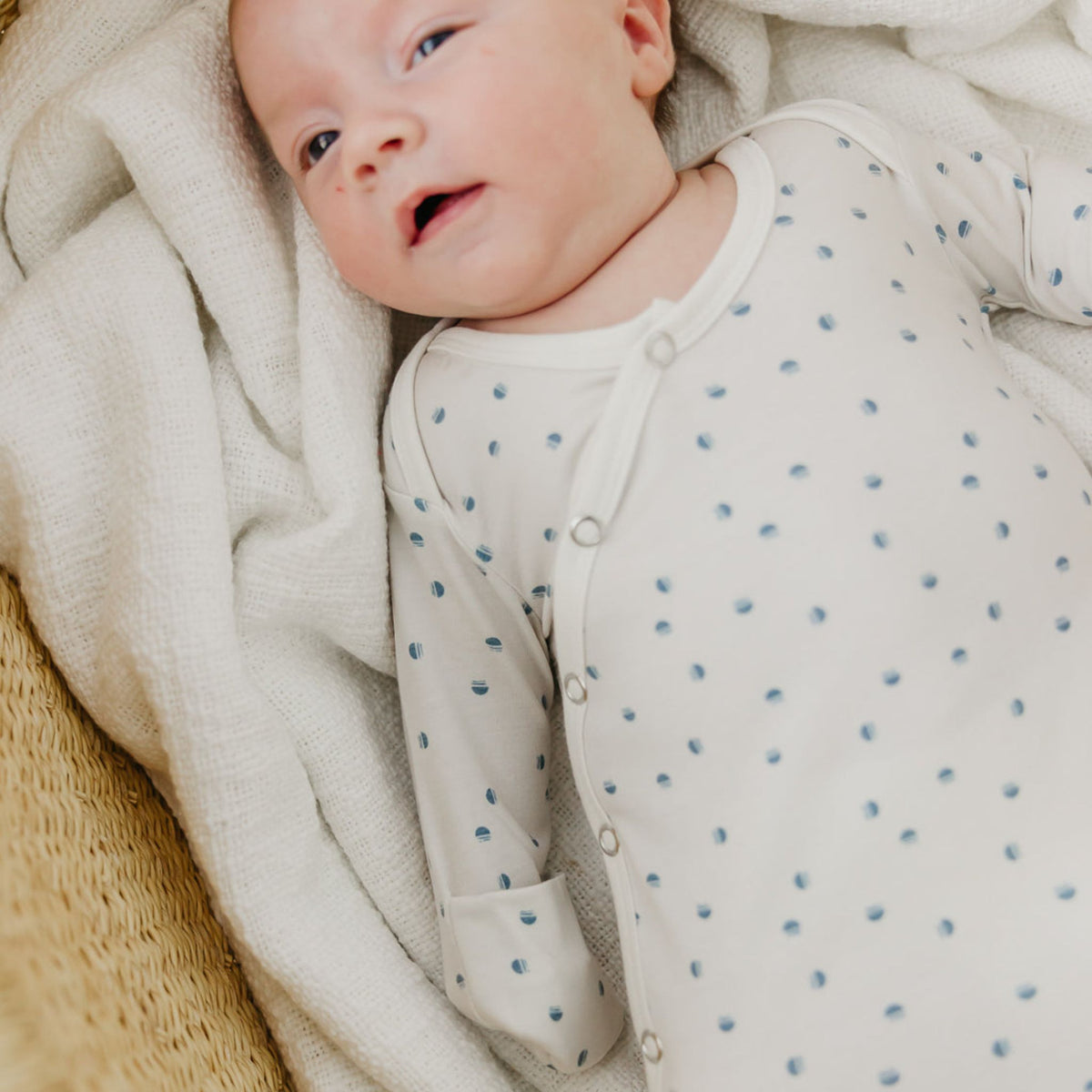 Newborn Knotted Gown - Haze