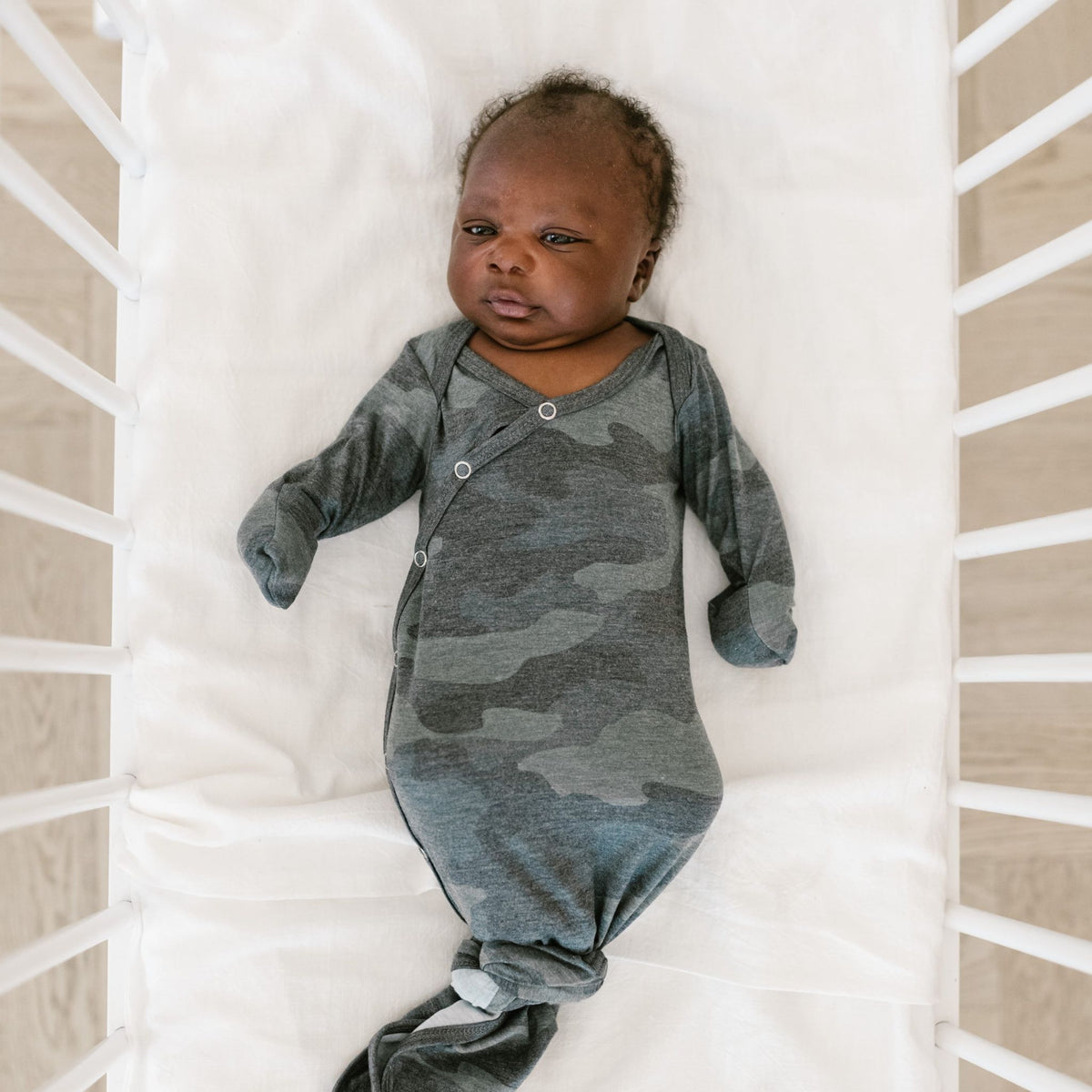 Newborn Knotted Gown - Hunter