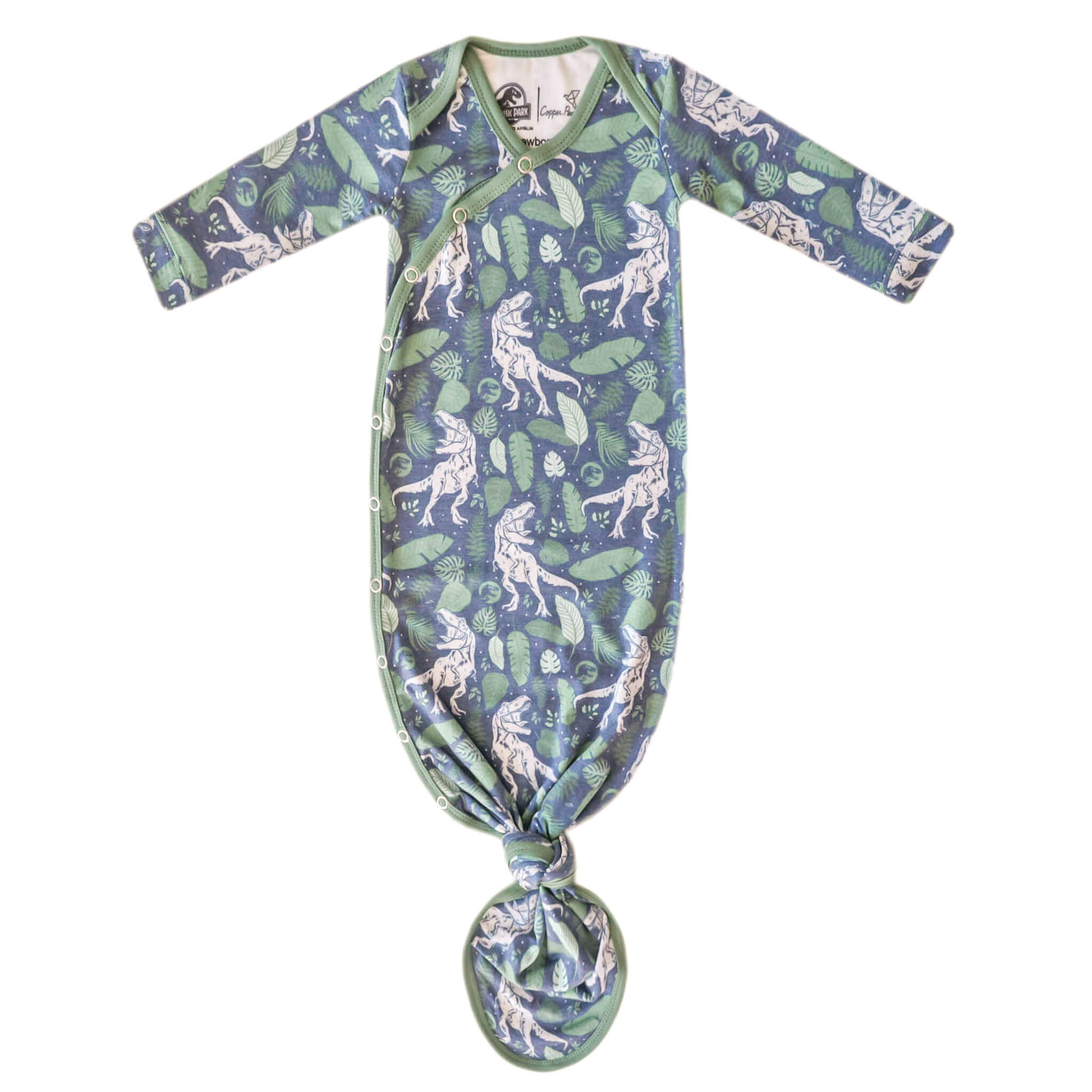 Newborn Knotted Gown - Jurassic Park