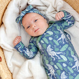 Newborn Knotted Gown - Jurassic Park