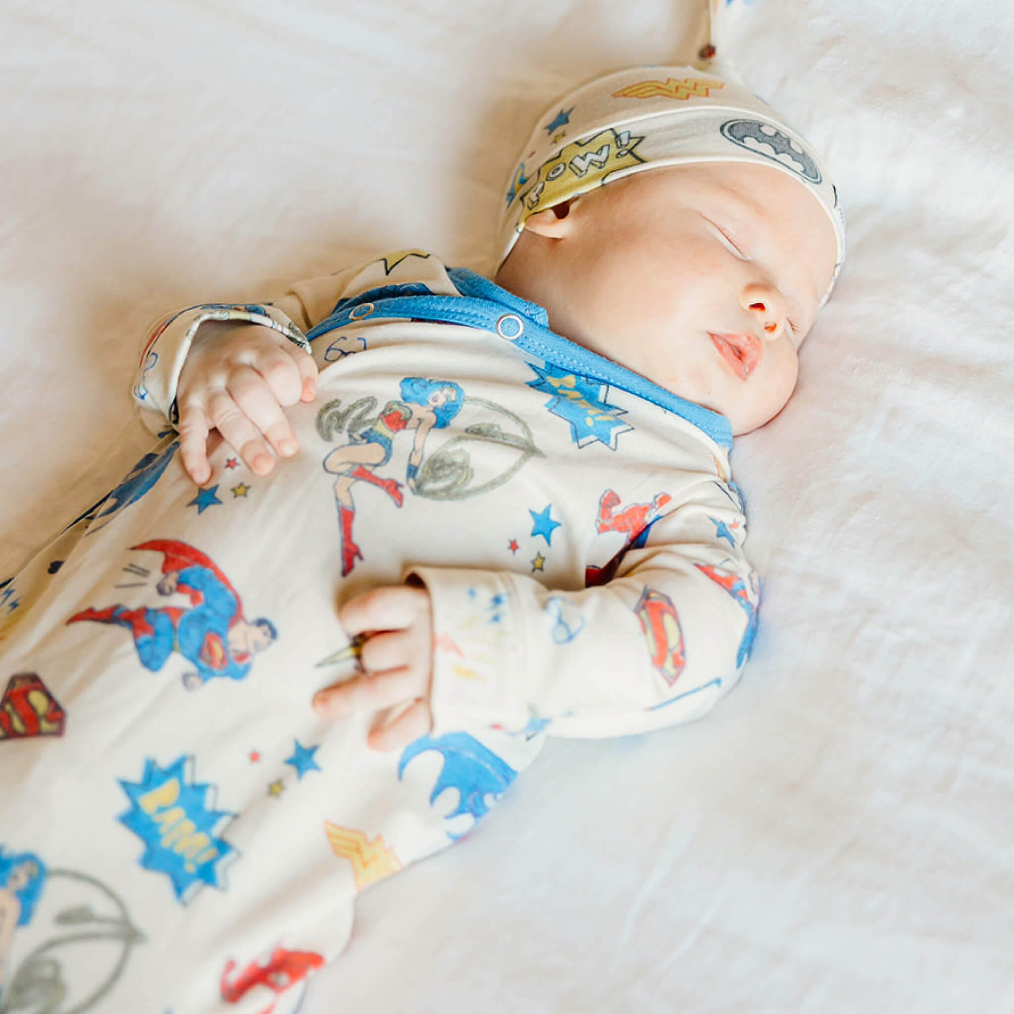 Newborn Knotted Gown - Justice League