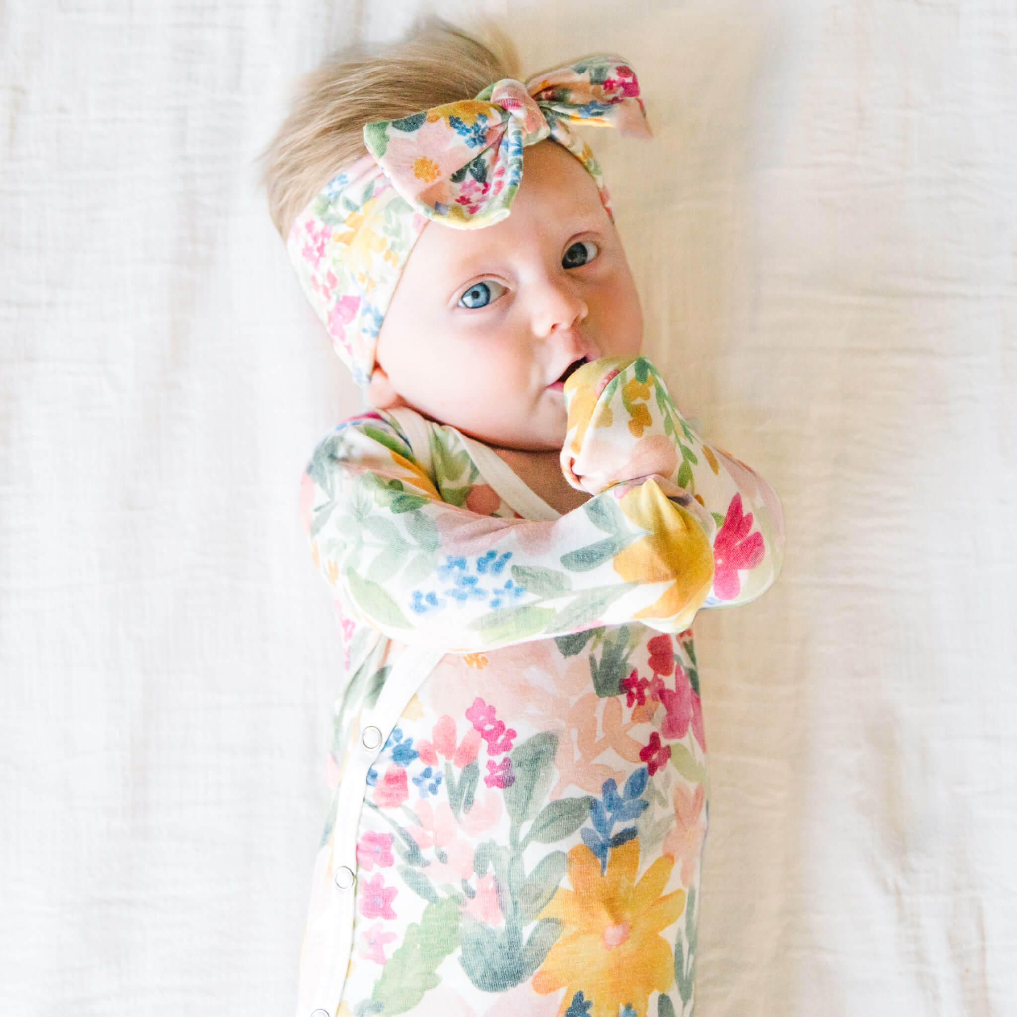 Newborn Knotted Gown - Lark