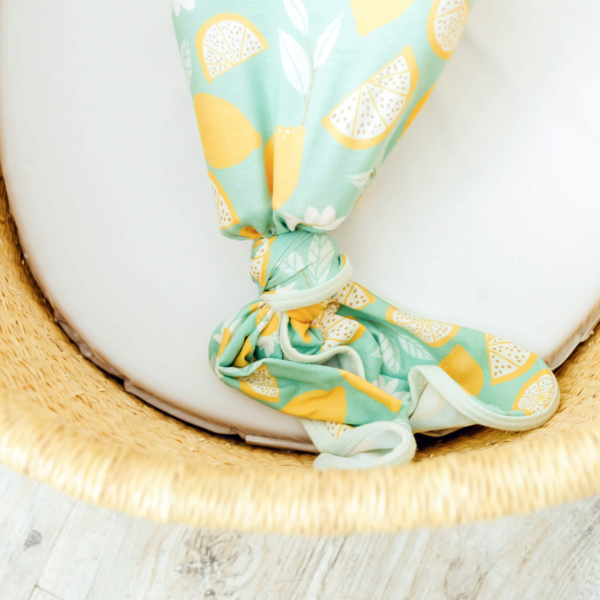 Newborn Knotted Gown - Lemon
