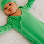 Newborn Knotted Gown - Lime