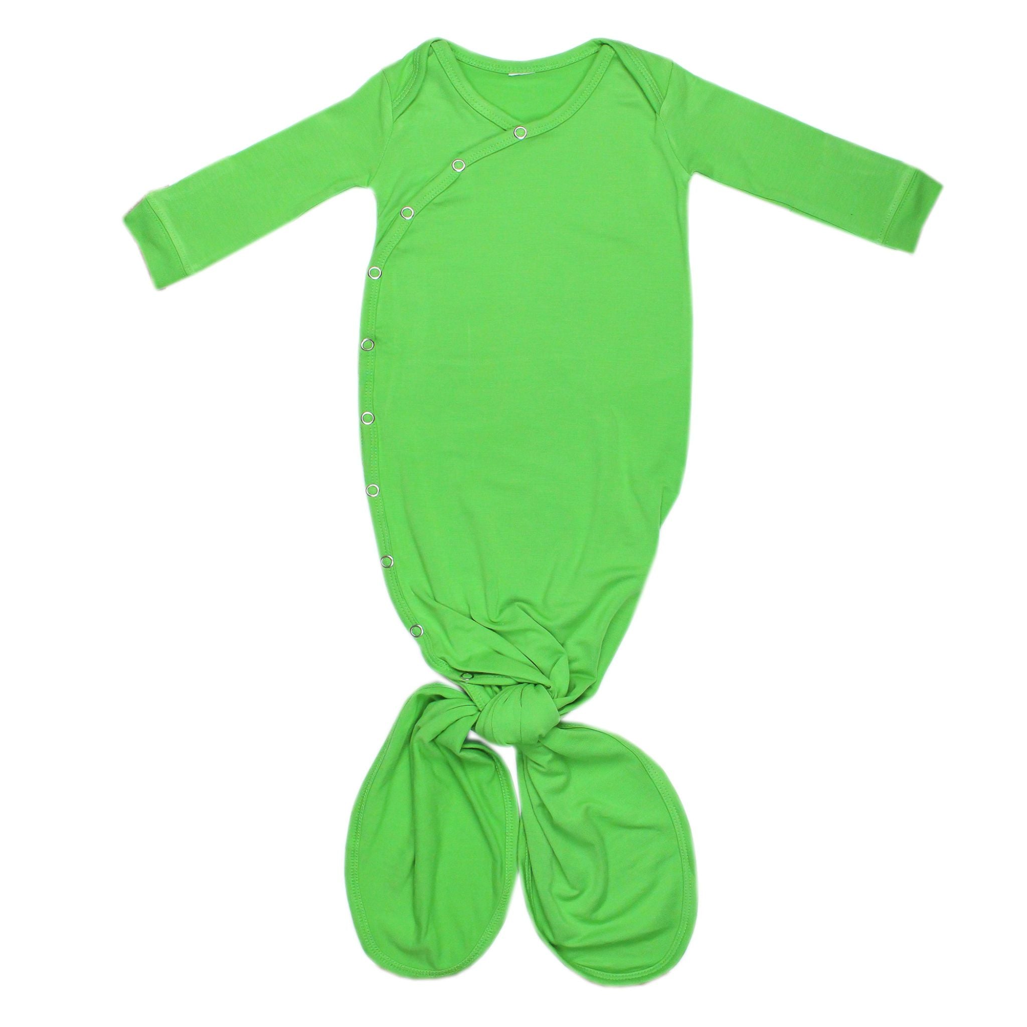 Newborn Knotted Gown - Lime