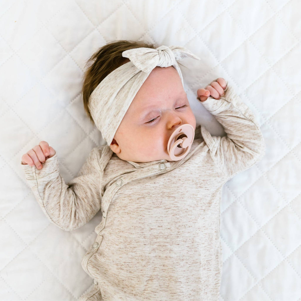 Newborn Knotted Gown - Oat