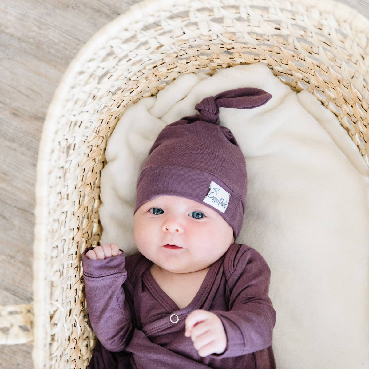 Newborn Knotted Gown - Plum