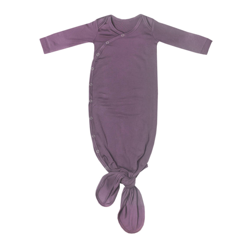 Newborn Knotted Gown - Plum