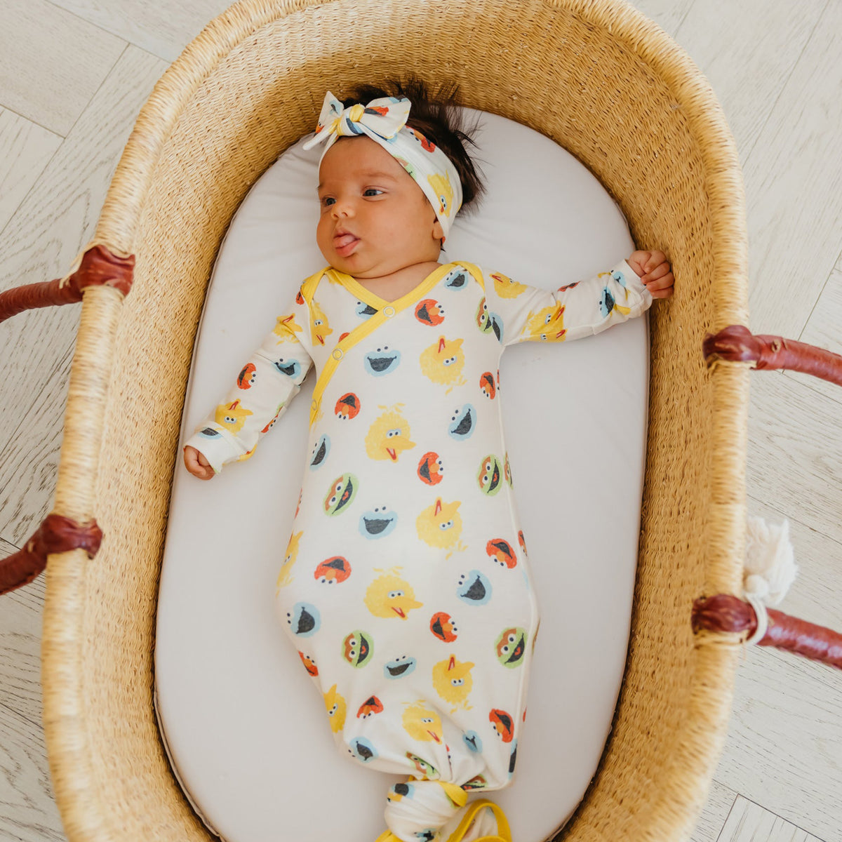 Newborn Knotted Gown - Sesame Scribbles