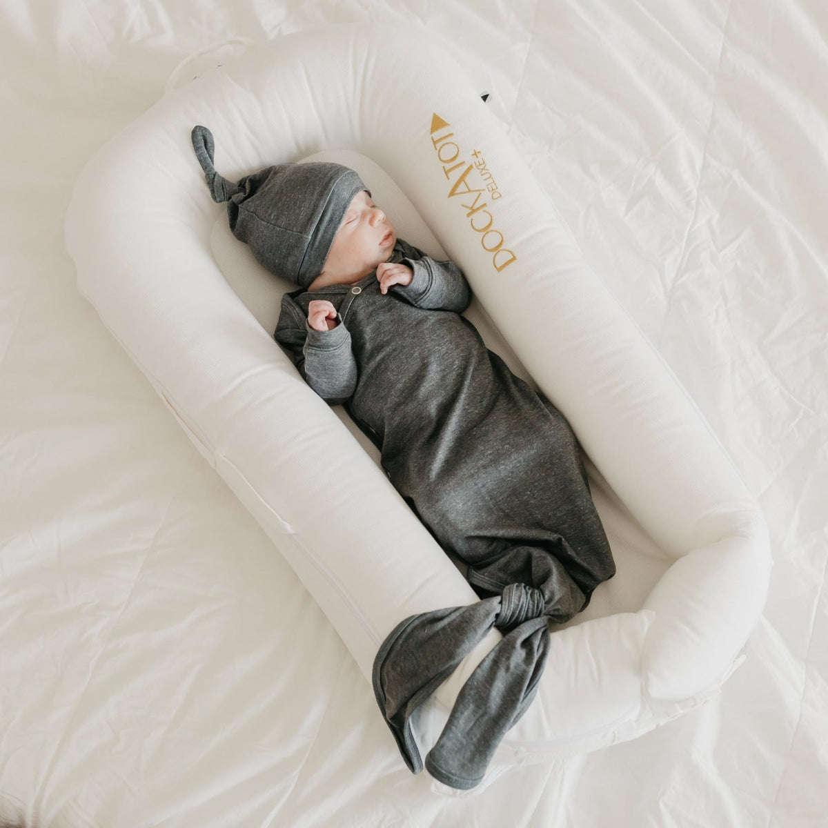 Newborn Knotted Gown - Slate